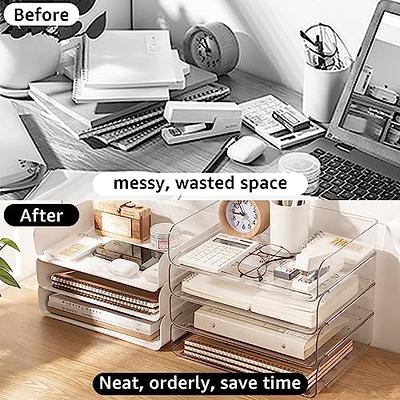 JMIATRY Acrylic Paper Tray Stackable Acrylic Paper Organizer 4 Tier Acrylic  Letter Tray Clear Paper Tray Organizer for Desktop Storage - Yahoo Shopping