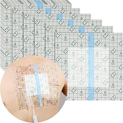 50 Pcs Chest Port Shower Cover Waterproof Adhesive Bandage Protector 4 x 4  Inch for Dialysis Catheter Chemo Hemodialysis Transparent Patch Surgery