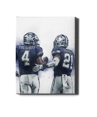 Dak Prescott 4 Dallas Cowboys player football retro poster gift