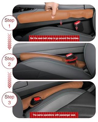 Hiseanllo Car Seat Gap Filler 2 Pack, Universal Fit PU Leather Car Seat Gap  Plug to Fill The Gap Between Seat and Console, Car Seat Crevice Blocker