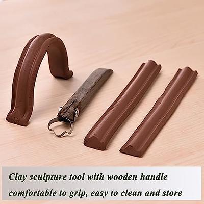 2 Pcs Sculpture Scraper Pottery Carving Tool Pottery Cup Handle Shape Tool  Clay