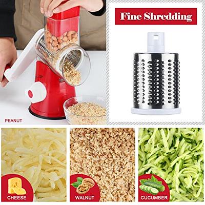 Multi-functional Cheese Rotary Chopper Hand Crank, Vegetable Fruit Cheese  Grater Cutter Slicer, with 5 Different Drums Blades, Kitchen Tumbling Box