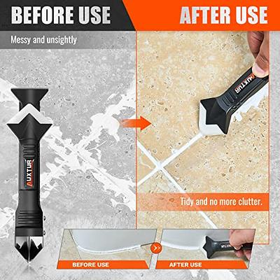 Grout Tool Set, Including Metal Scraper, Silicone Residue Scraper,  Multi-functional Silicone Sealing Edge Tool