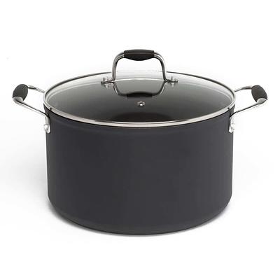 Goodful 7qt Cast Aluminum, Ceramic Stock Pot With Lid, Side Handles And  Silicone Grip Cream : Target