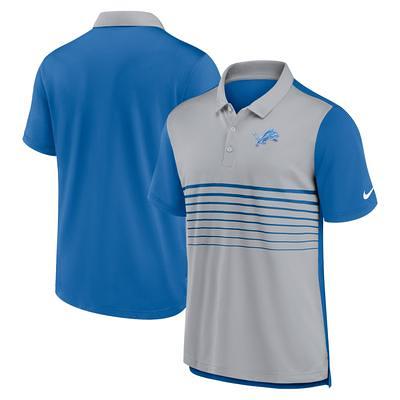 Men's Cutter & Buck Silver Detroit Lions Helmet Forge Stretch Polo