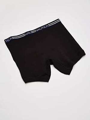 NAUTICA Men's Classic Cotton 3-Pack Boxer Briefs, Black/Heather Gray/Navy,  LG