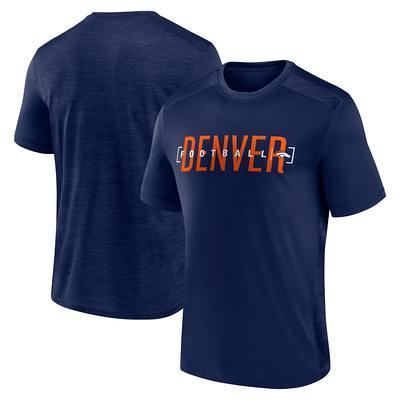 Denver Broncos Fanatics Branded By Design Raglan Pullover Hoodie -  Heathered Gray/Navy