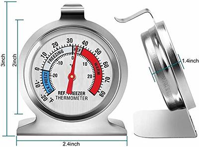 Dial Refrigerator Thermometer with Instant Read, 2-Inch Stainless