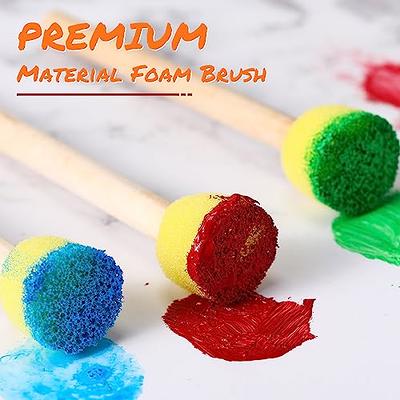 50Pcs Foam Paint Brushes, 1 Inch Sponge Brushes with Wood Handle, Sponge  Paint Brush, Foam Brushes for Painting, for Acrylics Paint Pigments