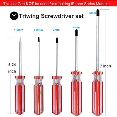 Tri-Wing Screwdriver Set (5 Pack in the Following Sizes: 1.5, 2.5, 3.0,  4.0, 5.0) Forged Steel with TriWing Y 3 Point Magnetic Tips & Soft  Ergonomic