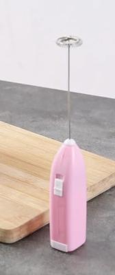 Zulay Kitchen Bubblegum Milk Frother with Stand, Pink