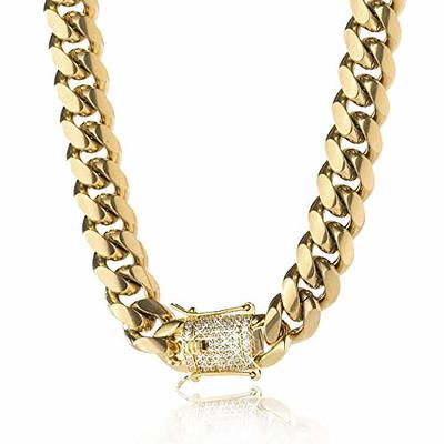 TRIPOD JEWELRY 14K Gold Plated Miami Cuban Link Chain Bracelet