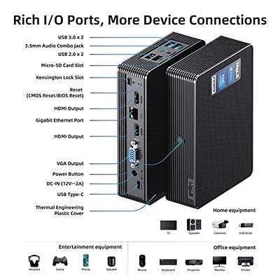 Fanless Mini PC QuieterHD3 Celeron N5105 8GB 128GB Windows 11 Pro Micro  Computer Small Desktop Servers with Gigabit Ethernet WiFi 6 PXE Dual HDMI  4K Unlock BIOS on Industrial Webcast Office 