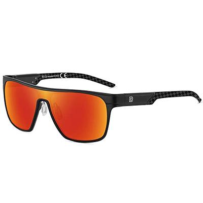 DUCO Square Sunglasses for Men Polarized Carbon Fiber Flat Top