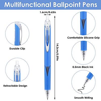 Gel Pens Fine Point, 4pcs Comfort Grip Retractable Gel Pens Black Ink  0.5mm Fine Point Tip Pen