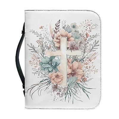 GLENLCWE Watercolor Flower Bible Covers Bible Case for Women, Bible Book  Carrying Bag Girls Scripture Case Church Bag Bible Protective Covers,Durable