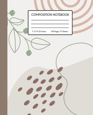 Composition Notebook Wide Ruled: Cute Checkered Flower Faces Aesthetic  Journal For Classroom