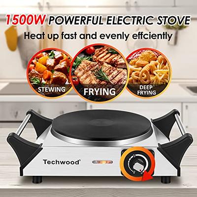 Cooktops Single Electric Burner Portable Hot Plate Stove Camping Cook Dorm  RV Countertop Electric Kitchen