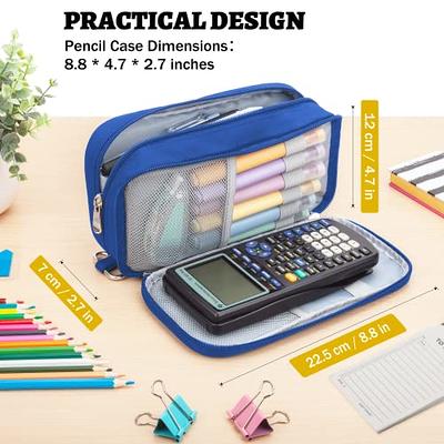  HVOMO Large Pencil Case High Capacity Holder Box Storage bag  Desk Organizer Marker Pouch Pen For Middle School Office College Adult Girl  and Boy(Blue) : Office Products