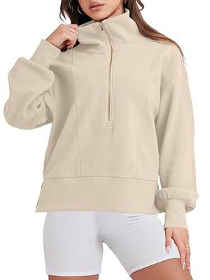 EFAN Womens Oversized Half Zip Pullover Long Sleeve Sweatshirt Quarter Zip Trendy Hoodie Ouffits Teen Girls Fall Y2K Clothes