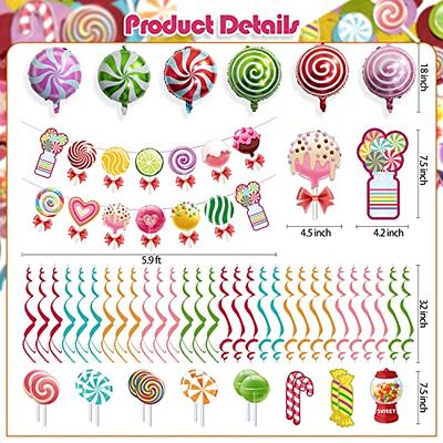 Candyland Party Supplies Candyland Party Decorations with Lollipop Banner  Sweet Candy Balloons Candy Cake Toppers Candy Balloon Garland kit for Candy