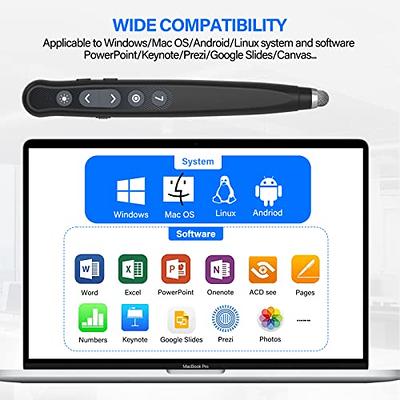  Rechargeable Presentation Clicker Wireless Presenter Remote,  Hyperlink Volume Control PowerPoint Clicker Presentation Remote, 2.4GHz USB  Presentation Clicker for Mac Laptop Computer… : Office Products