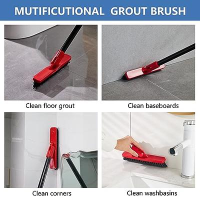 Superio Grout Brush, Dish Brush, Shower Scrubber Cleaning Brush, Stiff  Bristles, Comfort Grip Handle,Red Brush Cleaner for Kitchen, Bathroom,  Shower