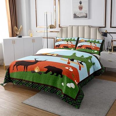 Happy Camping Comforter Cover Queen Camper Bedding Set For Kids