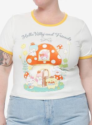 Hello Kitty And Friends Mushroom Boyfriend Fit Girls T-Shirt