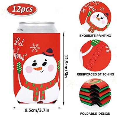 Cute Snowman Holiday Christmas Beer Soda Can Cooler