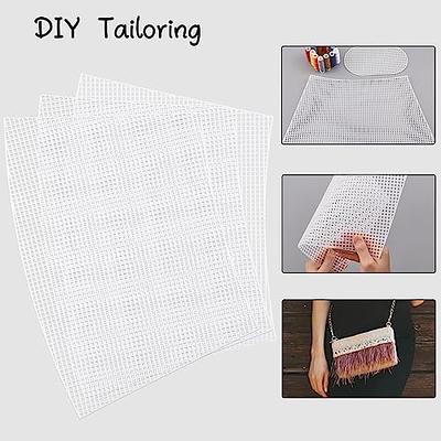 7CT Plastic Canvas, 13x10.2inch 4 Sheets Clear Plastic Mesh Canvas Sheets  for Embroidery Cross Stitch Plastic Aida Plastic Mesh Screen for Crafts DIY