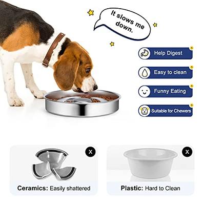 Tivray Slow Feeder Dog Bowls Ceramic, 1.5 Cups Dog Slow Feeder Bowl Puppy  Slow Feeding Bowl