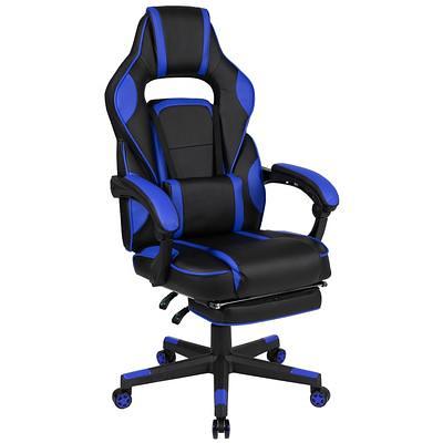 GTRACING Gaming Chair with Footrest and Ergonomic Lumbar Massage Pillow  Faux Leather Office Chair, Purple