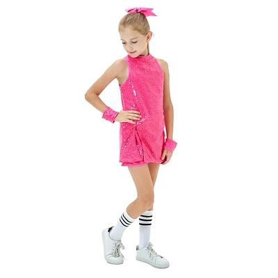 Girls Sequins Dance Costumes Dress, Jazz Dance Costume Girls Hip Hop  Outfits Sleeveless Sparkle Dance Dress Top & Shorts with Accessories(Rose  Red,160CM) - Yahoo Shopping