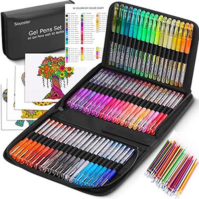 Soucolor Glitter Gel Pens for Adult Coloring Books, 120 Pack-60
