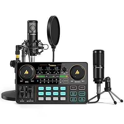 ALPOWL Podcast Equipment Bundle, Audio Interface with All in One Live Sound  Card and Condenser Microphone, Perfect for Recording, Broadcasting, Live