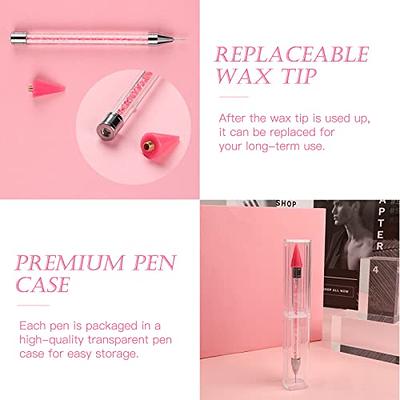  ZYNERY 2 Pcs Diamond Painting Pens with Wax, Refillable Wax Pen,  Rotating Glue Point Drill Pen for Nail Art Rhinestones, Diamond Art  Accessories and Tools, Quickly Pick Up Beads Gems (Pink