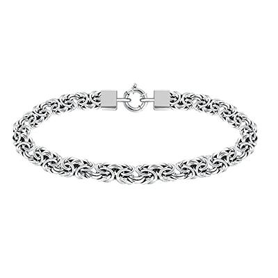 Women's Sterling Silver Byzantine Chain Bracelet (7.5)