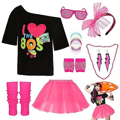 DANGCOS 80s Outfit Costumes Accessories for  