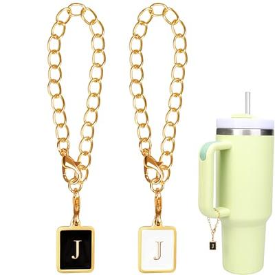 Rzjoke Stanley Charms - 2PCS Stainless Steel Letter Charm Accessories for  Stanley Cup and Simple Modern Tumbler, Initial Name ID Personalized Handle