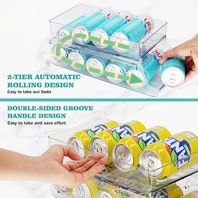 SCAVATA 2 Pack Rolling Soda Can Organizer for Refrigerator, Double-Layer  Beverage Can Holder Storage Dispenser for Fridge Rack Freezer, Clear  Plastic Beer Storage Canned Food Pop Cans Container - Yahoo Shopping