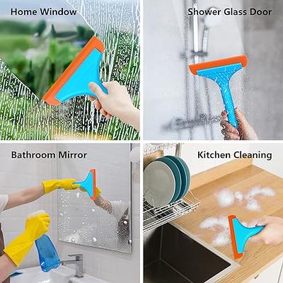 YESCOO 2 Pcs Small Squeegee, 5.9'' Blade and 7.5'' Handle, Window