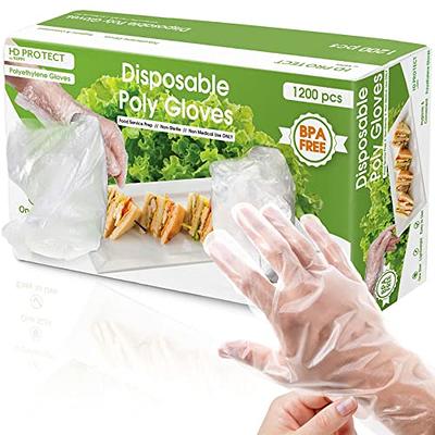 1 Size Fits Most, Disposable Food Handling Elbow Length Poly Gloves - 100  per Box (1-Box)