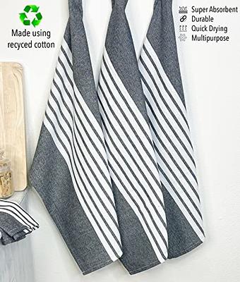 Kitchen Towels 16x 28 | Dish Towels | Kitchen Hand Towels | Highly  Absorbent Tea Towel, Soft with Hanging Loop | Natural Ring Spun Cotton, 380  GSM 