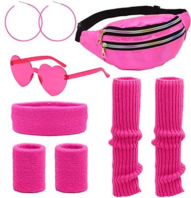 80s Outfit For Women Workout Clothes Costume with 80s Accessories Set Retro  Party Leg Warmers Headband