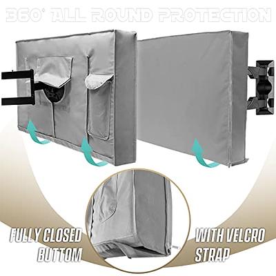 Outdoor TV Cover 39-40 Inch with Waterproof Zipper Velcro + Bottom Cover,  HOMEYA 600D Heavy