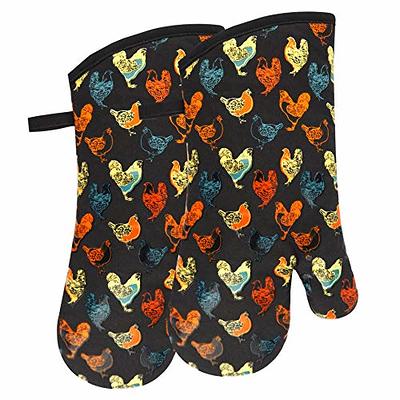 Cotton Oven Mitts, Colorful Printed Heat Resistant Mitts, Heat