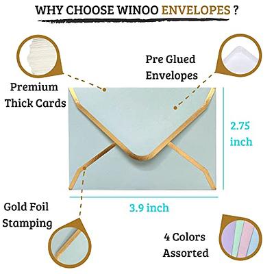 Heavy Duty Gift Card Envelopes - 48 PK - Mini Envelopes with Gold