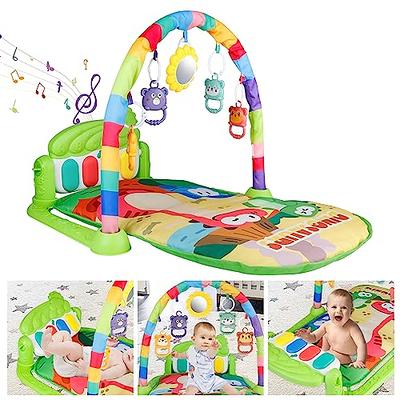 UNIH Baby Gym Play Mat, Kick and Play Piano Gym with Water Mat, Tummy Time  Mat, Musical Light Activity Center for Infants Toddlers, Birthday Gift Play