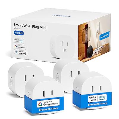 Meross Smart Plug Mini, 15A WiFi Bluetooth Outlet Socket Compatible with Alexa, Google Assistant, Voice & App Remote Control, Timer, Offline Control